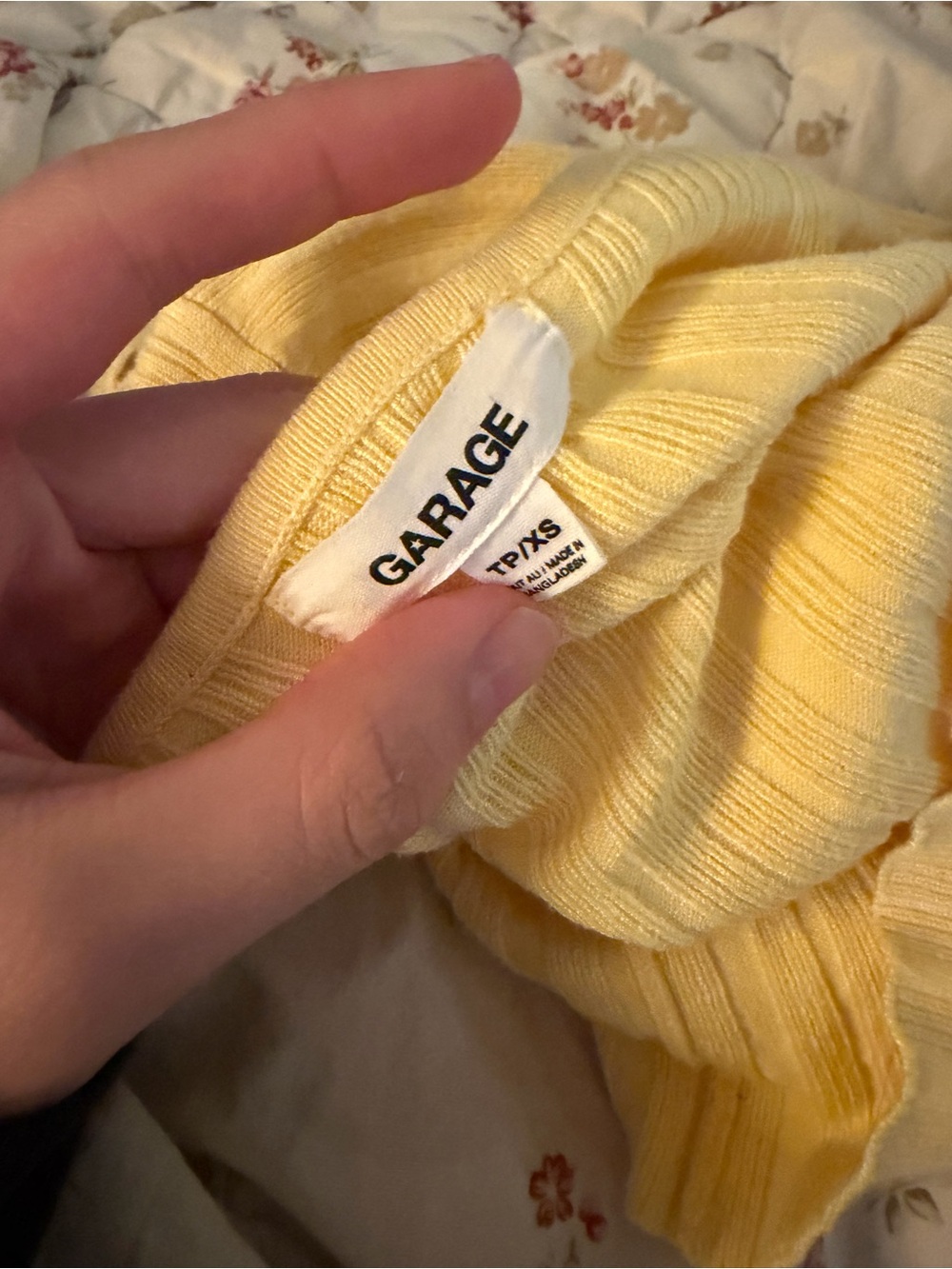 Garage Yellow Ribbed Cropped Button-Front Cardigan - Picture 2 of 2